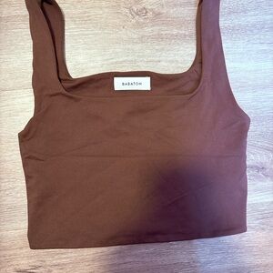 Babaton Chocolate Brown Crop Top